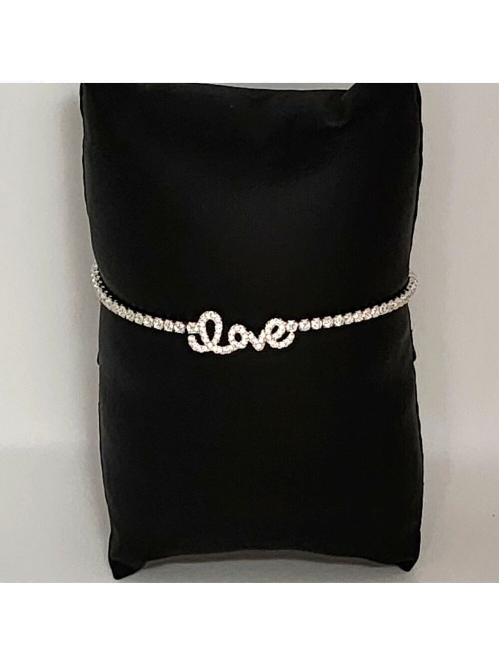 Silver 'Love' Adjustable Bracelet Stamped 925